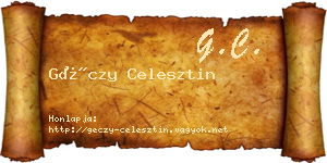 Géczy Celesztin névjegykártya